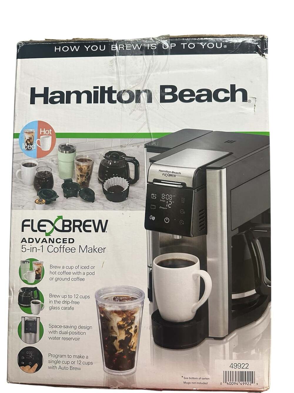 Hamilton Beach FlexBrew Advanced 5-in-1 Coffee Maker 49922 Black Stainless